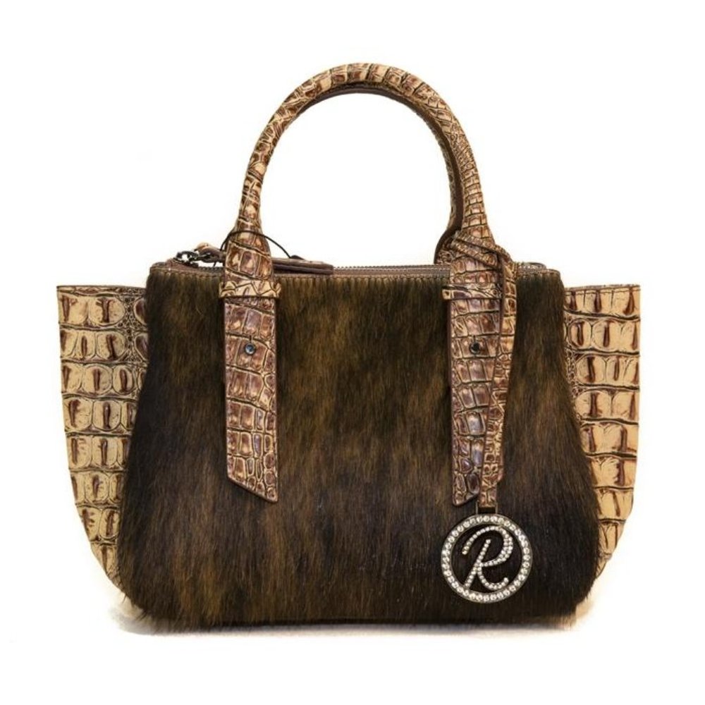 Raviani Brown Genuine Leather Mini Satchel